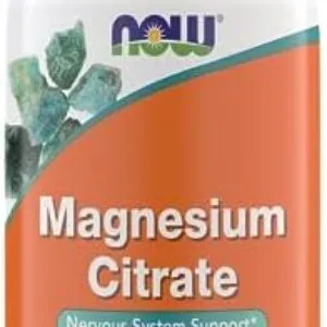 Now Supplements, Magnesium Citrate, Enzyme Function*, Nervous System Support*, Critical for Enzyme Function*, Gluten Free, Vegan, Kosher, Non-GMO 360 Vegetarian Capsules
