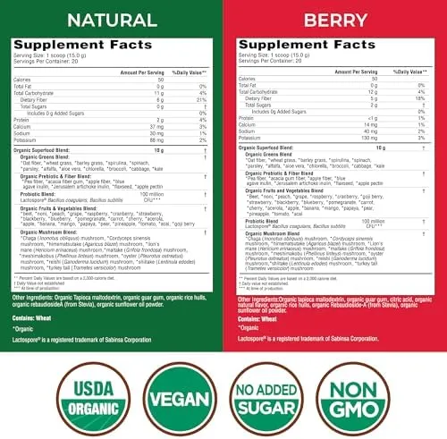 COUNTRY FARMS Super Greens Power Pack, 50 Organic Super Foods, Greens Powder with Probiotics for Gut Health & Bloating Relief, Supports Energy, Unflavored & Berry, 40 Serving - Image 2