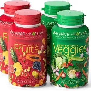 Dietary Supplements Fruits and Vegetables – Superfood Whole Food Supplement for Women, Men and Children – 90 Fruit Capsules, 90 Vegetable Capsules, Pack of 2