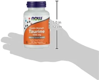 NOW Foods by Now Double Strength Taurine Nervous System Health 1000mg 100 Capsul - Image 3
