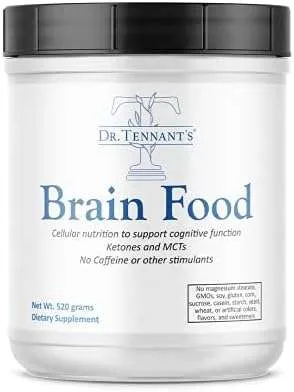 Dr. Tennant's Brain Food for Cognitive Focus, Mental Acuity, and Memory Function - Focus Supplement, Organic Brain Supplement - 30 Servings