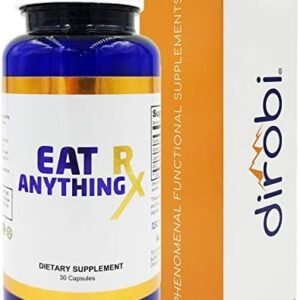 Dirobi Eat Anything Rx Xylose Isomerase Supplement, Digestive Enzymes for Fructose & FODMAP, with Enzymes for Lactose, Fat, Protein & Carb Digestion, Gas & Bloating Relief, 30 Capsules