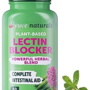 Yuve Lectin Blocker Defense – Blocks Interfering Dietary Lectins, Supports Intestinal & Digestive Health, Helps Reduce Gas, Aids Against Food Cravings – Non-GMO, Gluten Free – 60 Vegan Caps