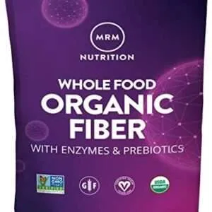 MRM Nutrition Whole Food Organic Fiber | with Enzymes + Prebiotics | Insoluble + Soluble fibers | Digestive Health + Regularity | 6g Fiber per Serving | 32 Servings