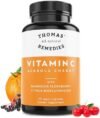 Thomas’ all-natural Remedies Vitamin C with Organic Elderberry, Organic Citrus Bioflavonids – Whole Food Supplement – Non-GMO – Raw Vegan – 90 Capsules