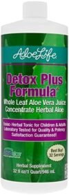 Aloe Life – Detox Plus Formula, Aloe-Based Detox Supplement, Aloe Vera Cleanse, Promotes Healthier Digestion, Concentrated Aloe & Herbal Tonic, Gut Health Detox for Wellness (32 oz.)