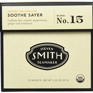 STEVEN SMITH TEAMAKER Smith Teamaker Organic Soothe Sayer No. 15 (Caffeine-free Organic Wellness Tea), 1.05 Oz, 15Count