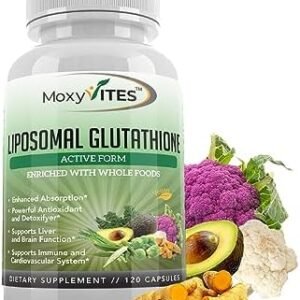 Liposomal Glutathione Supplement 500mg – Pure L Glutathione (GSH) Reduced – Active Form, Non GMO Phospholipid Complex – Made with Organic Whole Food for Glutathione Synthesis – Antioxidant – 120 Count