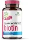 Whole Food Biotin Supplement – Contains Certified Organic Plant Based Biotin from Sesbania Agati Trees – by SolaGarden Naturals. May Support Hair, Skin and Nails. 60 Non GMO Veggie Capsules.