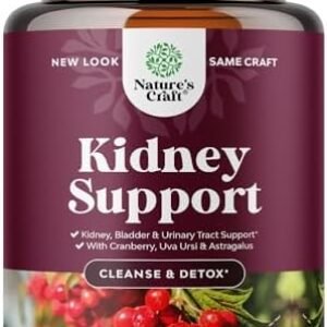 Kidney Support Cranberry Pills for Women and Men – High Strength Kidney Cleanse Detox & Repair with Stinging Nettle Uva Ursi and Astragalus for Kidney and Bladder Health – Non-GMO Halal and Vegan