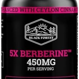 Black Forest 5X Berberine a Dihydroberberine Supplement (Super Berberine Now 5X More Effective Than Regular Berberine HCL) Best Dihydroberberine with Ceylon Cinnamon – Similar to Berberine Phytosome