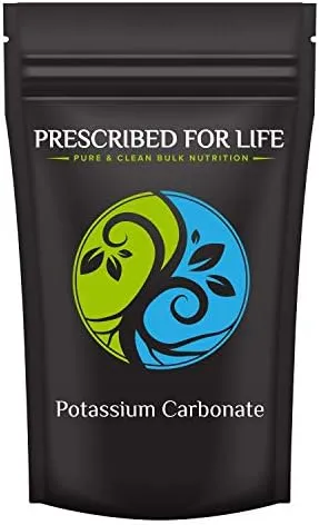 Prescribed for Life Potassium Carbonate Powder | Natural USP Food Grade Potash for Plants, Soap, Supplements, & More | Pure Bulk Potassium Powder 1 Kg