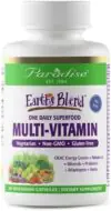 Paradise Herbs Earth’s Blend, ORAC Energy Greens, Multivitamin, Contains No Iron, Contains Vitamins A,B,C,D,K2, 60 Vegetarian Capsules