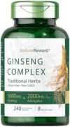 naturereward Ginseng Complex 5000mg, Herbal Supplement, 240 Capsules, for Men and Women, 8 Month Supply