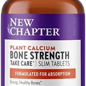New Chapter Calcium Supplement – Bone Strength Whole Food Calcium with Vitamin K2 + D3 + Magnesium, Vegetarian, Gluten Free 90 Count (1 Month Supply)