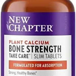 New Chapter Calcium Supplement – Bone Strength Whole Food Calcium with Vitamin K2 + D3 + Magnesium, Vegetarian, Gluten Free 90 Count (1 Month Supply)