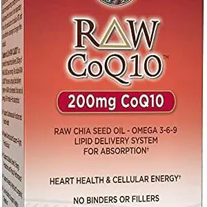 Garden of Life Vegetarian Omega 3 6 9 Supplement – Raw CoQ10 Chia Seed Oil Whole Food Nutrition with Antioxidant Support, 60 Capsules