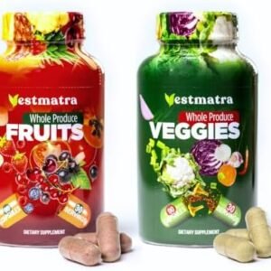 VESTMATRA Whole Blended Superfood for Enhanced Energy and Wellness – Combination of Premium Fruits and Vegetables in Convenient Capsule Form – Each Set Includes 90 Fruit and 90 Veggie Capsules