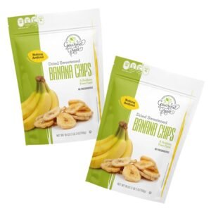 Gourmet Grove – Dried Banana Chips 18 oz Pouch | Lightly Sweetened Dried Fruit | Ideal for Pairing with Cereals, Salads, Trail Mixes | Vegan, Keto Diet Friendly Snack, Kosher | Pack of 2 – 36 oz | More than 2 Lbs