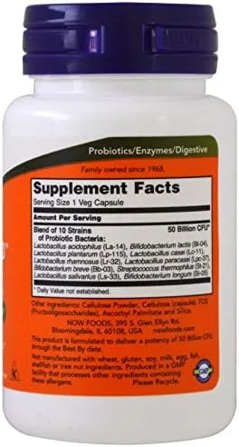 Probiotic10 50 Billion - Now Foods - 50 - VegCap -(Pack of 2) - Image 2