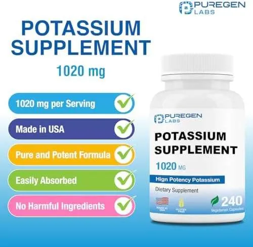 Puregen Labs Potassium Bicarbonate Supplement 1020 mg | Non-GMO | Gluten Free | Made in USA | 240 Vegetarian Capsules - Image 3