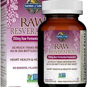 Garden Of Life Heart Resveratrol Supplement – Raw Whole Food Antioxidant Formula for Heart Health, 60 Capsules