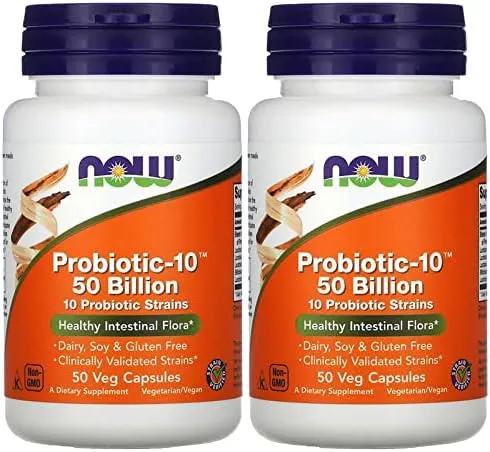 Probiotic10 50 Billion - Now Foods - 50 - VegCap -(Pack of 2)