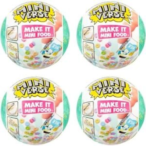 MGA’s Miniverse Make It Mini Food Cafe Series 1 Breakfast Shop Bundle (4 Pack) Mini Collectibles, Blind Packaging, DIY, Resin Play, Replica Food, NOT Edible, Collectors, 8+