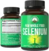 Raw Whole Food Selenium Supplement – Pure Selenium Vegan Capsules for Immune System, Thyroid Support, Heart Health, Prostate. Superior Absorption 30 Pills