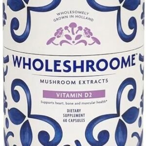 Wholeshroome Vitamin D2 | Premium European Mushroom Supplement | High Potency (3600 IU) of Organic Whole Food Vitamin D from Mushrooms | Supports Immune, Bone Health Energy and Mood