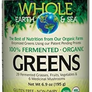 Natural Factors Whole Earth & Sea from, Organic Fermented Greens, Vegan Whole Food Supplement, Unflavored, 6.9 Oz