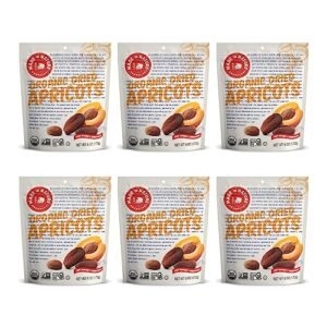 Made In Nature Organic Dried Fruit, Pitted Apricots, 6oz Bags (6 Count) – Non-GMO, Unsulfured Vegan Snack