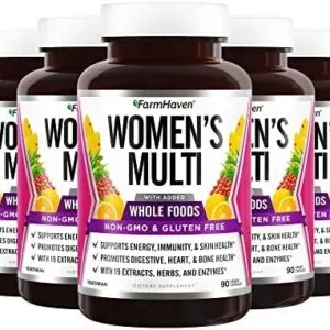 FarmHaven Multivitamin for Women – Whole Food Daily Multi Supplement with B Vitamins, D3, Folate, Enzymes, Zinc – Boosts Energy, Immune, Heart Health – Non-GMO, Vegetarian – Pack of 5_450 Capsules