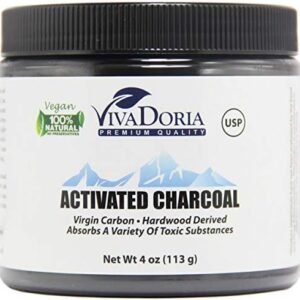 Viva Doria Activated Charcoal Powder, Hardwood Derived, Food Grade, 4 Oz