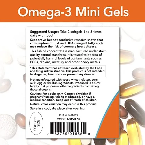 Omega-3 Mini Gels, 180 softgels by Now Foods (Pack of 2) - Image 3