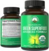 Organic Super Greens 150 Capsules – Green Juice Superfood Supplement with 25 All Natural Organic Ingredients. Max Energy and Detox Super Food Pills with Spirulina, Spinach, Kale, Turmeric, Probiotics