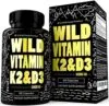 Wild Foods 5000iu Vitamin D3 + K2 | (100mcg Mk7) with Black Pepper Extract, Plant-Based, Non-GMO, Soy & Gluten-Free | Dietary Supplement | Made in USA | 60 Capsules